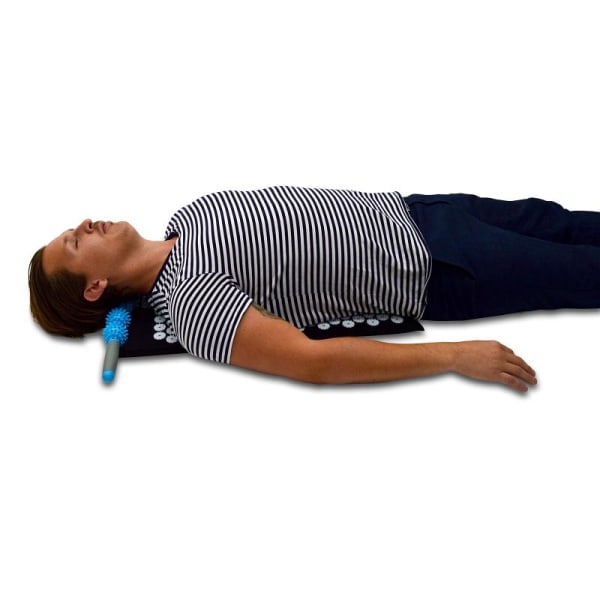 Massageroller med 5 spikbollar - triggerpunktmassage blue