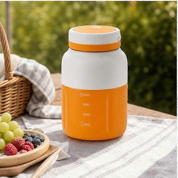 Bærbar Multifunksjonell Juiceblenderkopp, 1300 ml, 2 Lokk, Beige DU