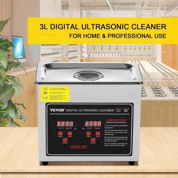 【YD】3L Ultrasonic Cleaner - VEVOR - Digital Ultrasonic Washer with Timer Heating