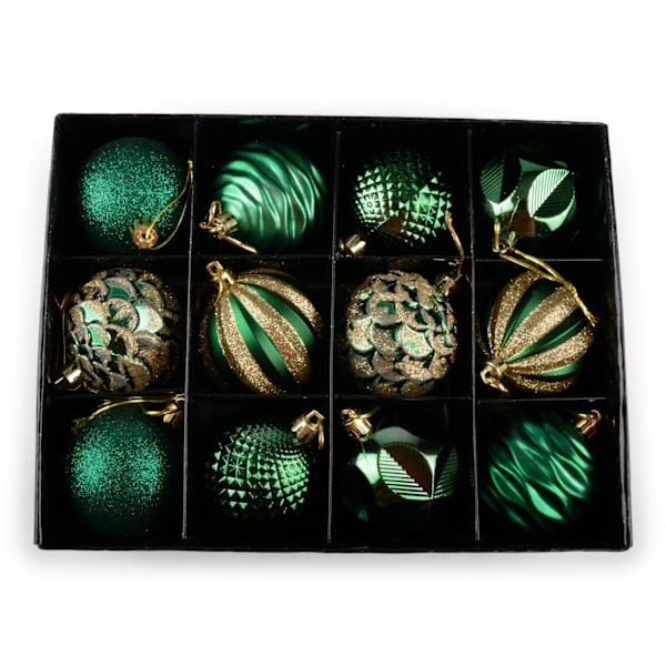 Julgranskulor 12 pack green