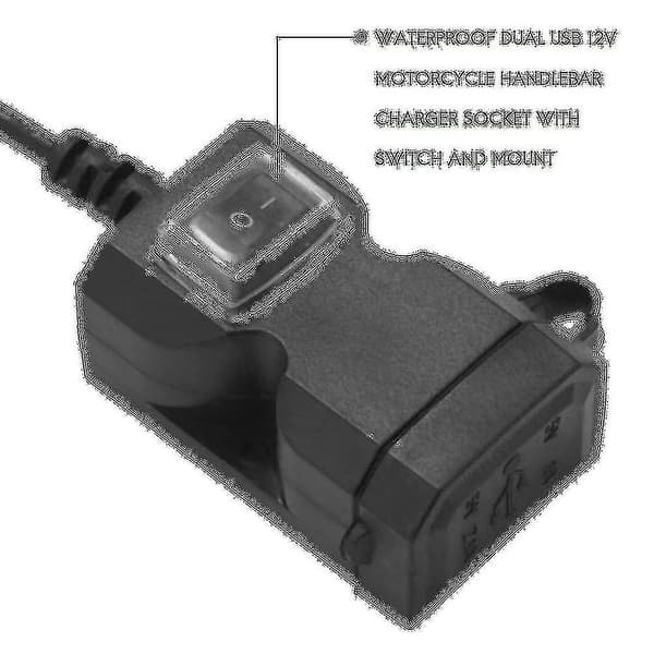 【YD】12v Waterproof Motorcycle Dual-USB Charger Power Socket Adapter Outlet