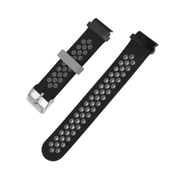 20 mm silikoneurrem med åndbar, vandafvisende og komfortabel håndledsrem til Garmin Fenix 7S 6S 5S - Sort/Grå