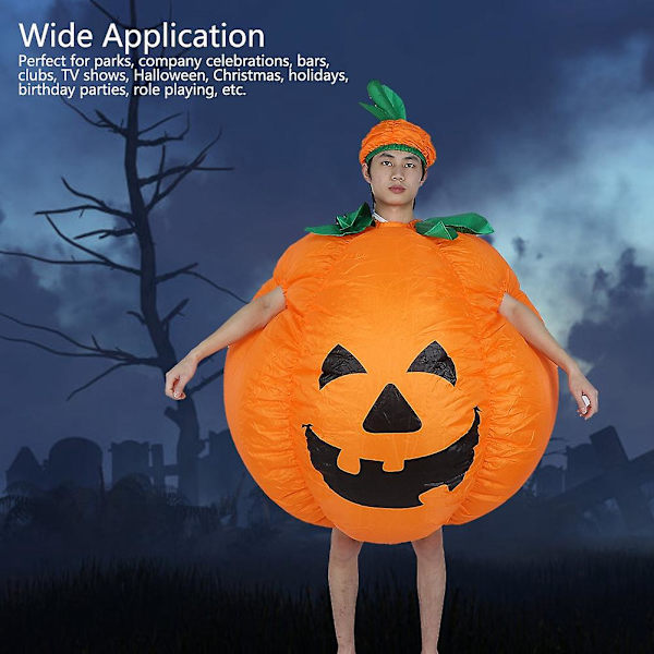 Halloween oppblåsbart gresskarkostyme for voksne oppblåsbart gresskarkostyme Morsomt gresskaransikts jumpsuit Halloween fest maskerade