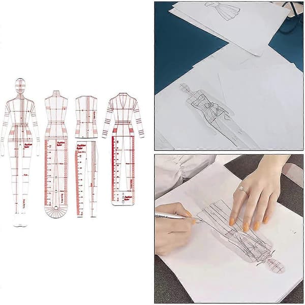 【YD】4 stk/sæt Premium Modeillustration Linealer Plast Syning Patchwork Linealer