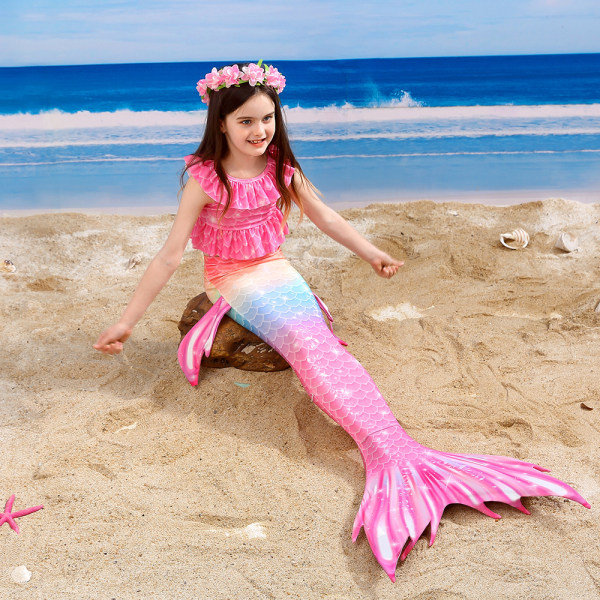 Lasten Mermaid Tail Swimsuit nuolee Swimsuit Pants Swimsuit F 110
