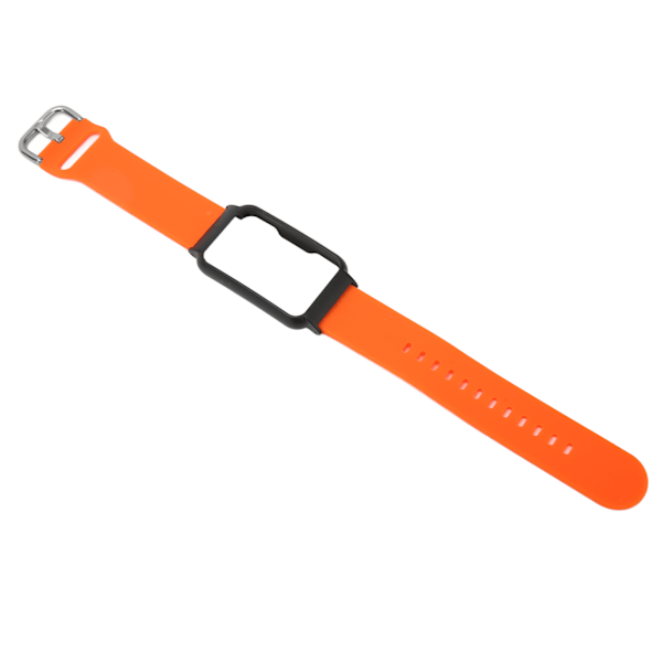 Säädettävä 20 mm:n vedenpitävä pehmeä silikoniranneke kotelolla OPPO Free Orange + Black Shell -kellolle