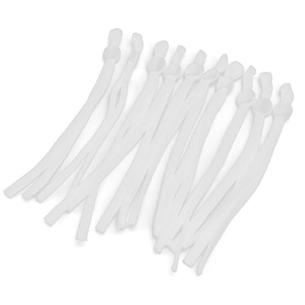 200 st elastiska band justerbart spänne stretchig öronögla rep snöre för sömnad White Flat