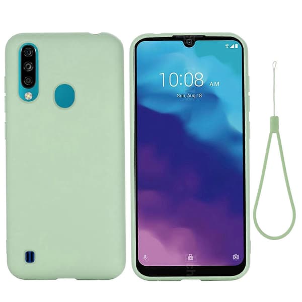 Til ZTE A7 2020 Ensfarget Flytende Silikon Støtsikkert Full Deksel Green