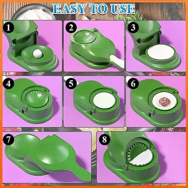 Dumpling Maker som lager deigpresseform, dumplingform for å lage dumplings, 2-i-1 dumplingmaskin, makerverktøy Large Bule