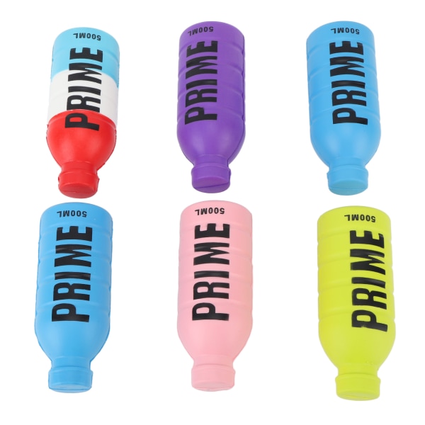 6st vattenflaska klämleksak PU-skum Fidget-leksak Färgglad squishy stress relief dryckesflaska leksaker Stor spänst