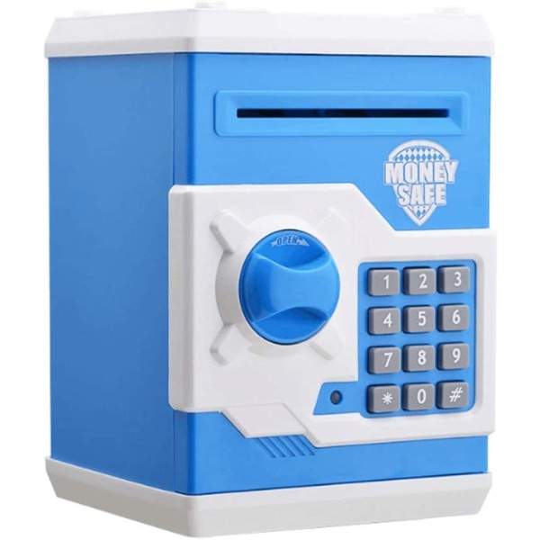 Digitalt kassaskåp Liten kassaskåp banklås bankomat för barn blue