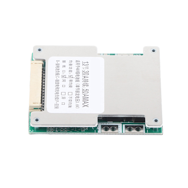 Litiumakun latauksen suojalevy 13S 30A BMS PCB tasapainolatauksella sinisenä ja punaisena