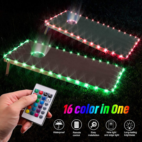 【YD】Entertainment Essential Cornhole Set, Fun for All with Waterproof Cornhole Lighting and Easy Setup