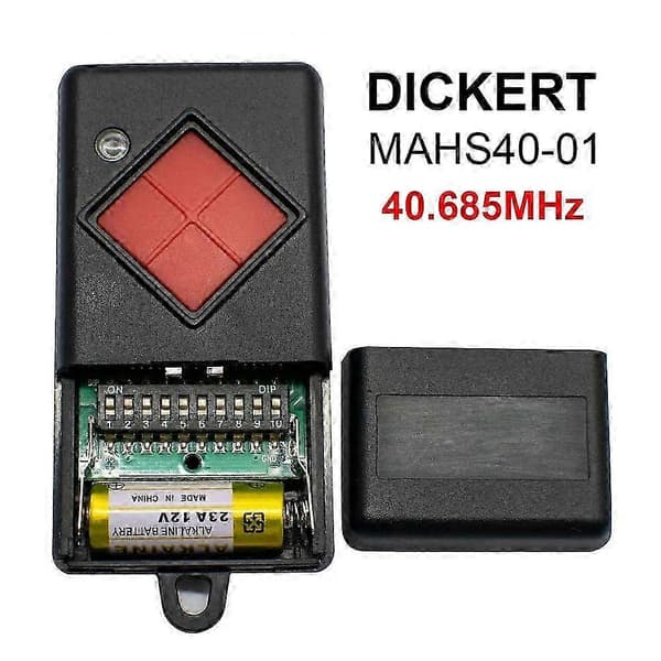 DICKERT MAHS40-01 40.685 mhz Garage Door Remote Control Compatible DICKERT Red Key Handheld Transmitter [jkw]