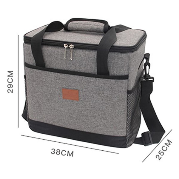 Lunchväska 15l/25l Isolerad Lunchbox Soft Cooler Kylväska Gray 25L