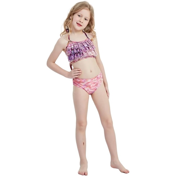 Jenter Mermaid Tail Badedrakt Kostyme Prinsesse Bikini Badedrakt Sett E404 3-4 Years