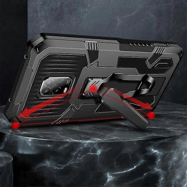 (Ny) För LG K61 Machine Armor Warrior Stötsäkert PC + TPU Skyddsfodral Red