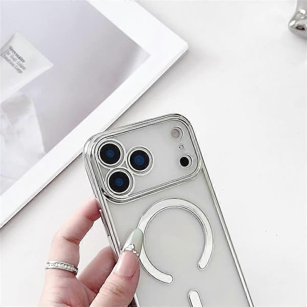 【YD】Compatible with iPhone 17 Pro Max Case Compatible with MagSafe Electroplating TPU Phone Case with Long Lanyard Gold