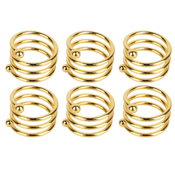 8 stk. Gull Spiral Serviettringer - Elegante Metall Serviettringer for Bryllup, Bursdag, Middag og Familiefest med Rustbeskyttelse
