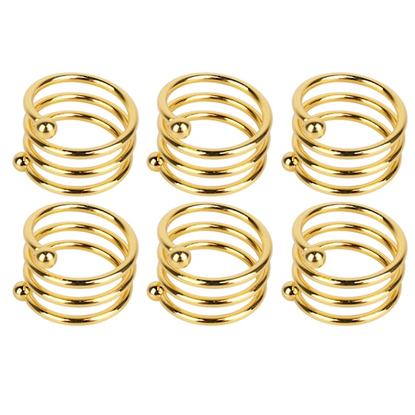 8 stk Gull Spiral serviettringer Elegante rustforebyggende metall serviettringer til bryllupsbursdagsmiddag Familiefest