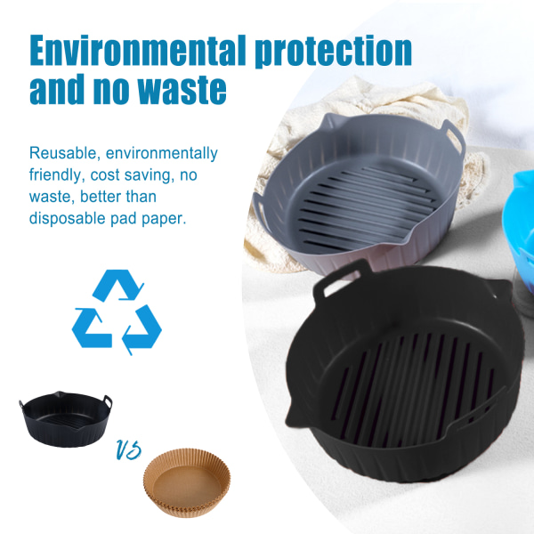 2-delad airfryer silikonkorg Black