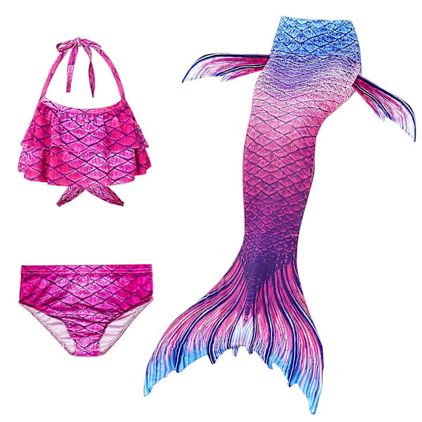 Barns sjöjungfru Mermaid Tail Baddräkt Mermaid 130cm style4