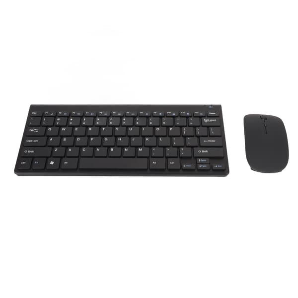 【YD】Smart Wireless Keyboard and Mouse Kit Silent LED Indicator Waterproof Energy Saving Compact Keyboard and Mouse Set for Office Black
