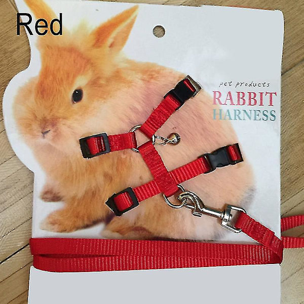 Pet Kanin mjuk sele koppel Justerbar kanin dragrep red
