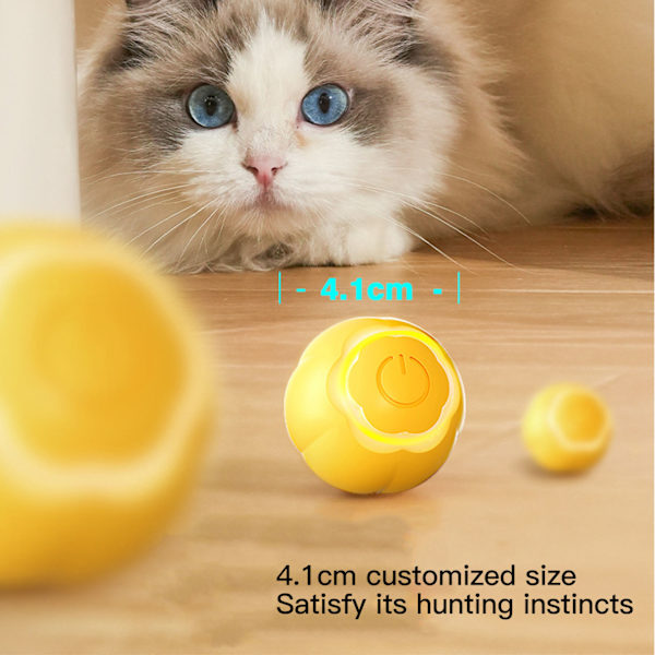 Gravity Intelligent Rolling Ball Interactive Pet Toy Ball Självgående kattboll för kattunge Hund som leker Gul Neutral engelsk förpackning