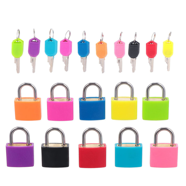 10stk Mini praktisk hengelås Mini skaplås Skuffelås for hjemmebruk Random Color 3.5X2.3CM