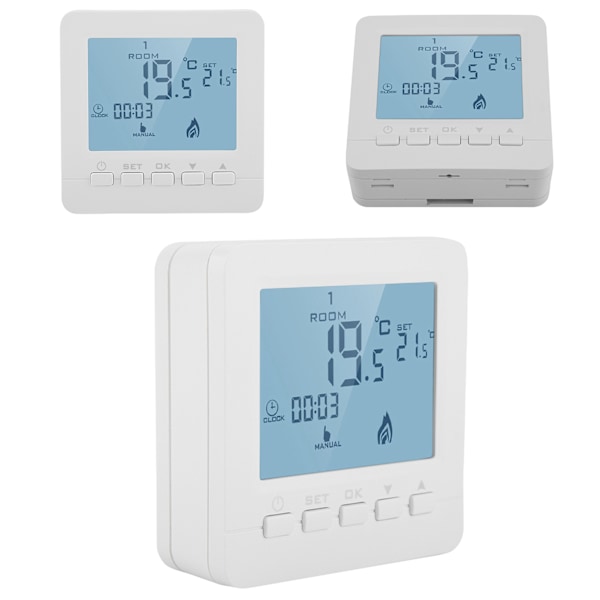 Smart Programmerbar Termostat med Digital LCD Skærm - 5A Temperaturregulator