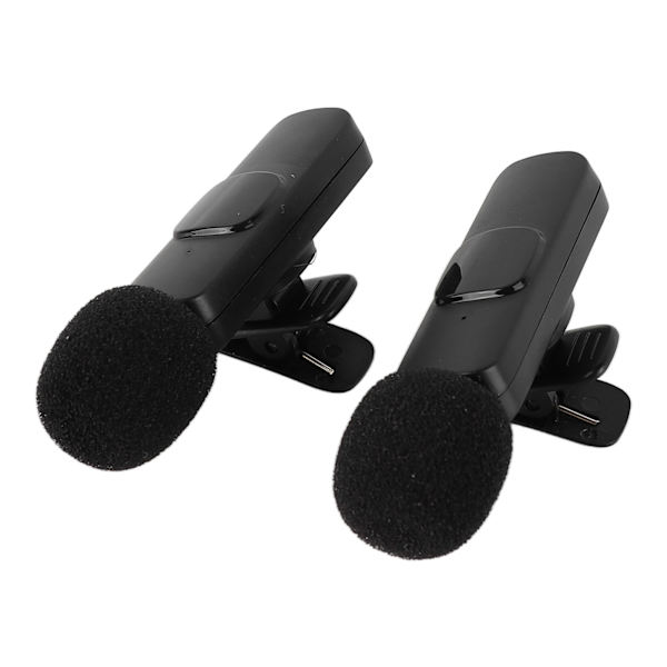K9 Dual Wireless Lavalier Microphone Wireless Label Clip On Microphone Noise Reduction Type C for IOS-grensesnitt med innebygd batteri