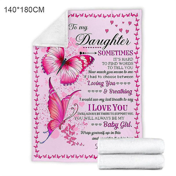 Premium flanellfilt till min dotter I Love You Fleece