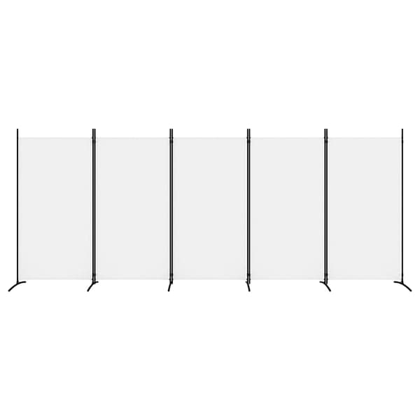【YD】vidaXL Romdeler 5 paneler hvit 433x180 cm stoff Vit 5730