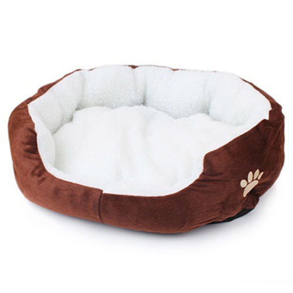 Hundeseng Vaskbare varme runde hundesenge til hvalpe og killinger Coffee