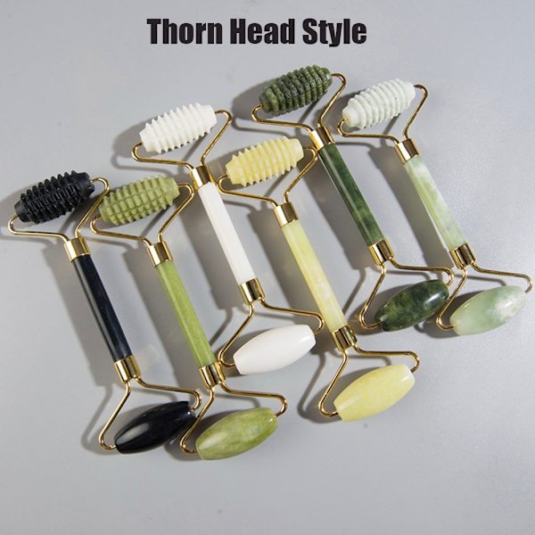 Naturlig Jade Face Roller Gua Sha Scraper Set Guasha massageverktyg Emerald C