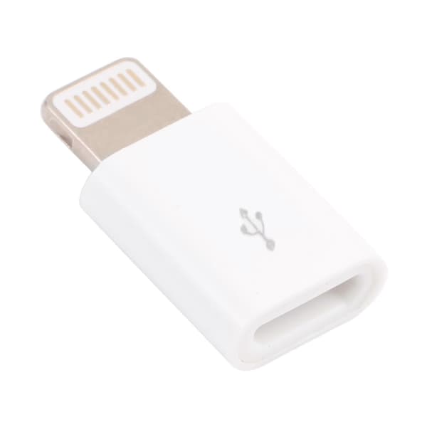 Micro USB hunn til 8-pinners hann miniadapter (hvit) White