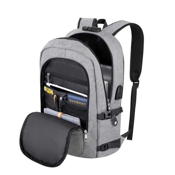 Stöldskyddad bärbar ryggsäck för bärbara datorer Affärsresor black
