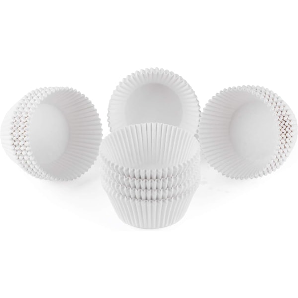 Standard vita cupcake liners 500 Count, ingen lukt, livsmedelsgodkänd och fettsäkra bakformar papper White 500pcs