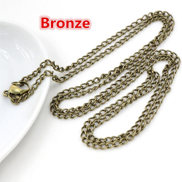5 st 4*3 mm Längd 70 cm 6 Färger Hummerlås Halsbandskontakt Bronze