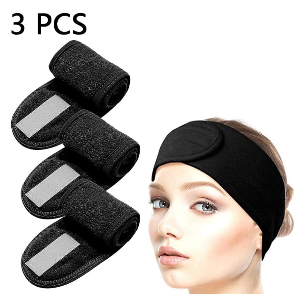 Facial Spa Pannband-smink Dusch Badkar Wrap Sport Pannband black