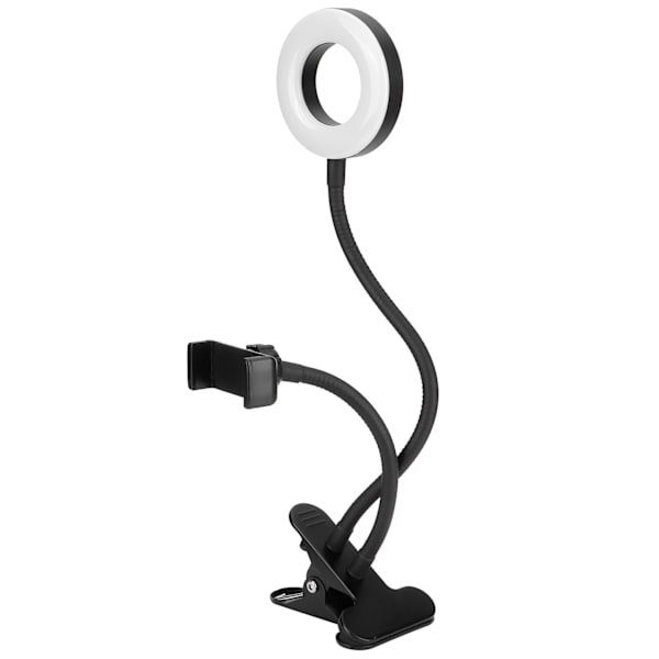 USB-LED-rengasvalo 10 himmennysasteella ja klipsillä suoratoistoon, valokuvaukseen, lukemiseen ja käsitöihin