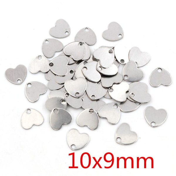 50st Charms 316 Rostfritt stål Solid Lovely Heart Handmade Q3-31