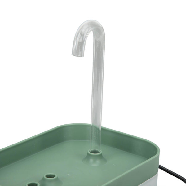 1,5L kattvattenfontän Tyst automatiskt cirkulationsflöde Vattentät dricksfontän för husdjur med armbågsmunstycke Transparent Turkos Transparent Turquoise 1.5L