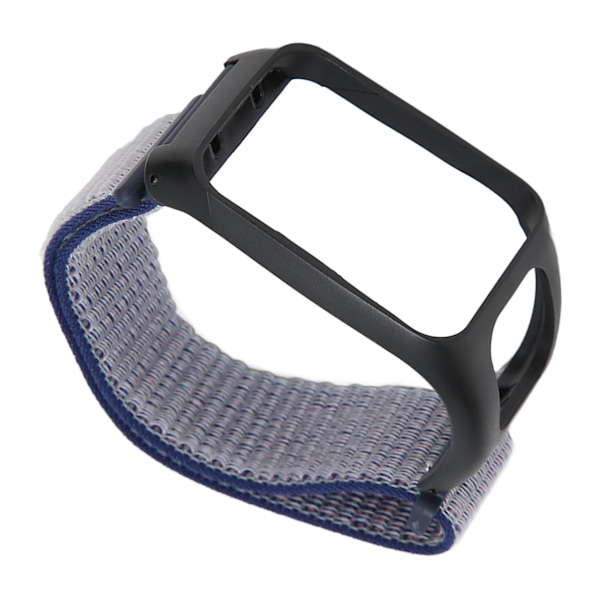 2-in-1 Elastinen Punottu Nylon Urheilukellohihnan Vaihtohihna TOMTOM Runner3:lle Midnight Blue -värisenä