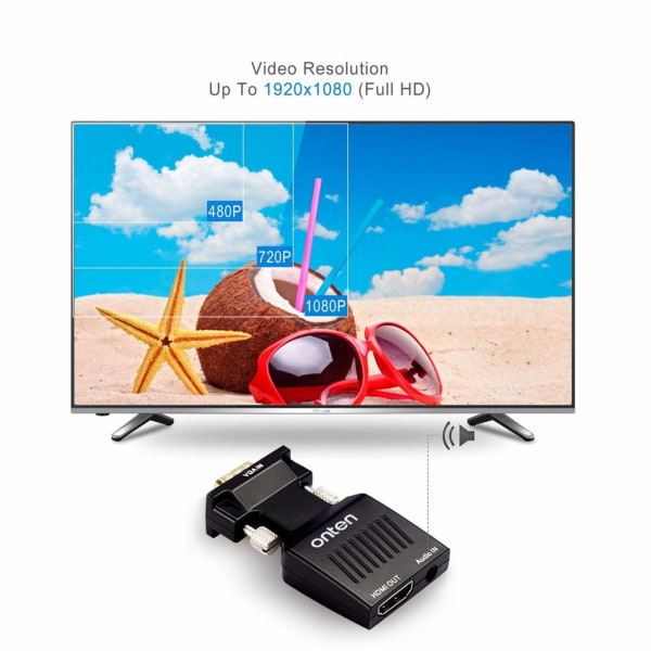 VGA till HDMI-kompatibel adapter