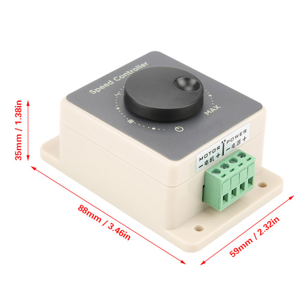 Tehokas 20A PWM DC-moottorin nopeudensäädin 12V/24V/36V/48V värivaihtoehdoilla