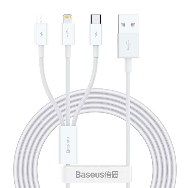 【YD】Baseus 3-i-1 opladerkabel USB - Lightning + USB-C + microUSB 1,5 m