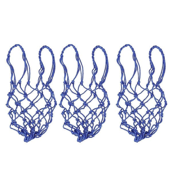Mesh Net Bag Basketball Bag for Storage Use Blue 6Pcs Drawstring