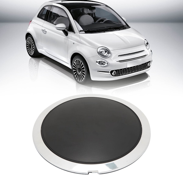 Ersättningskromlist Värmebeständig Navkapsel för FIAT 500 - Vit Cirkel med Text